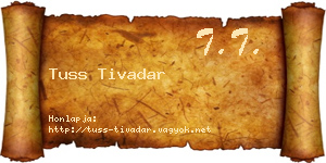 Tuss Tivadar névjegykártya